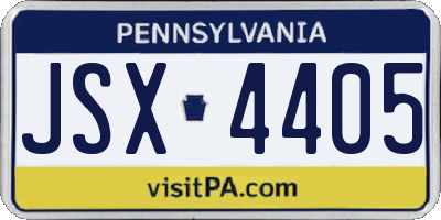 PA license plate JSX4405