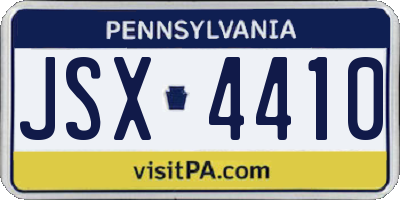 PA license plate JSX4410