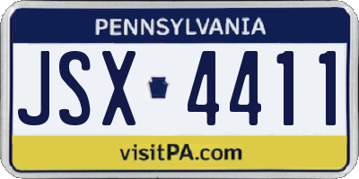 PA license plate JSX4411