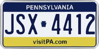 PA license plate JSX4412