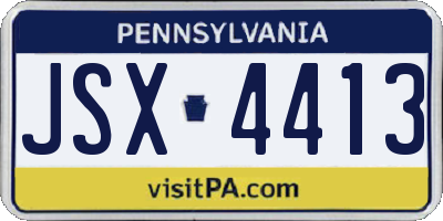 PA license plate JSX4413