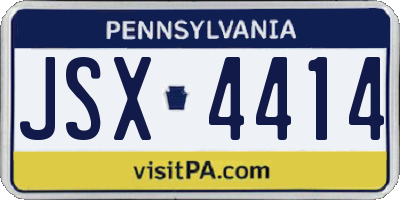 PA license plate JSX4414