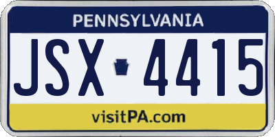 PA license plate JSX4415