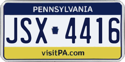 PA license plate JSX4416