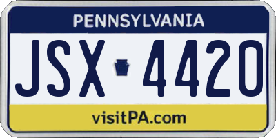 PA license plate JSX4420
