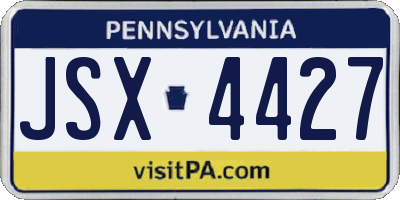 PA license plate JSX4427
