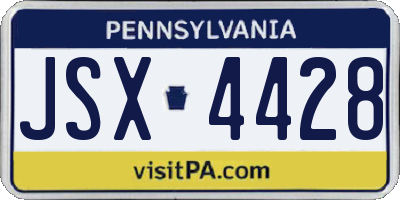 PA license plate JSX4428