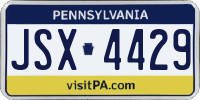 PA license plate JSX4429