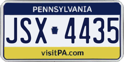 PA license plate JSX4435