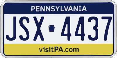 PA license plate JSX4437