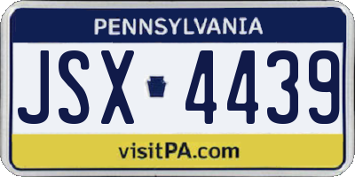 PA license plate JSX4439