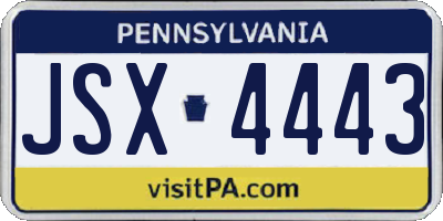 PA license plate JSX4443