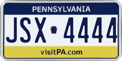 PA license plate JSX4444