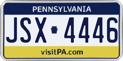 PA license plate JSX4446