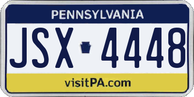 PA license plate JSX4448
