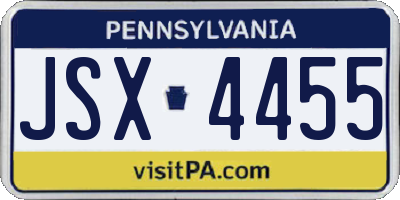 PA license plate JSX4455