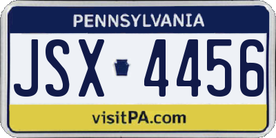 PA license plate JSX4456