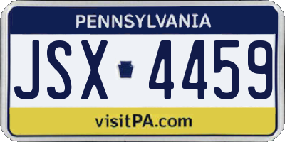 PA license plate JSX4459