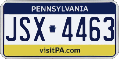 PA license plate JSX4463