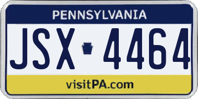 PA license plate JSX4464