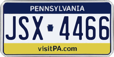 PA license plate JSX4466