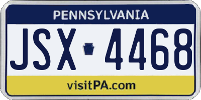 PA license plate JSX4468