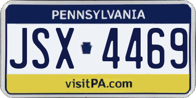 PA license plate JSX4469