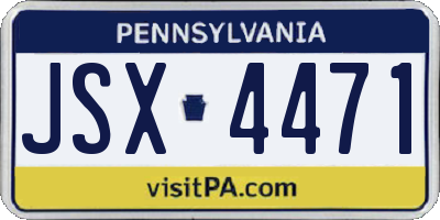 PA license plate JSX4471