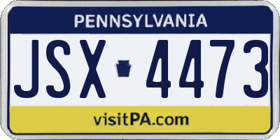 PA license plate JSX4473