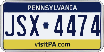 PA license plate JSX4474