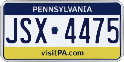 PA license plate JSX4475