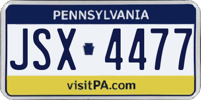 PA license plate JSX4477