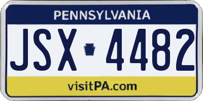 PA license plate JSX4482