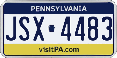 PA license plate JSX4483