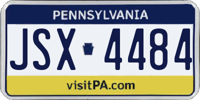 PA license plate JSX4484