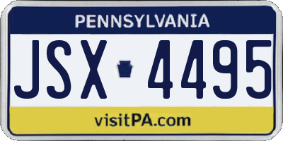 PA license plate JSX4495
