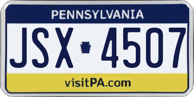 PA license plate JSX4507