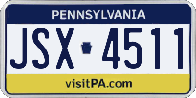 PA license plate JSX4511