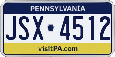 PA license plate JSX4512