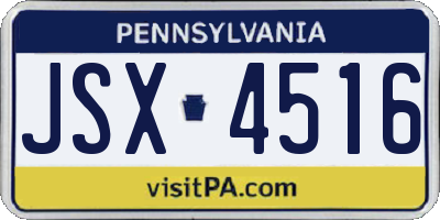 PA license plate JSX4516
