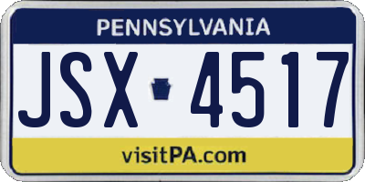 PA license plate JSX4517