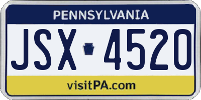 PA license plate JSX4520