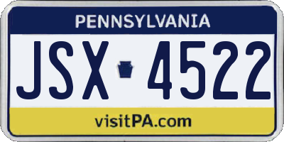 PA license plate JSX4522