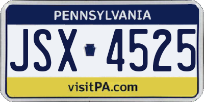 PA license plate JSX4525
