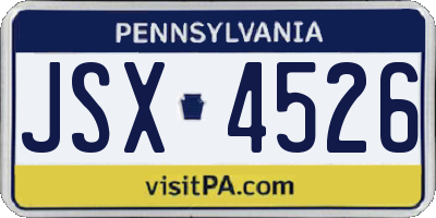 PA license plate JSX4526
