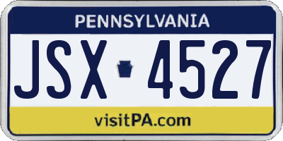 PA license plate JSX4527