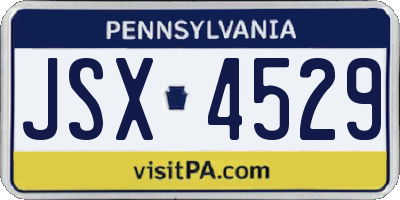 PA license plate JSX4529