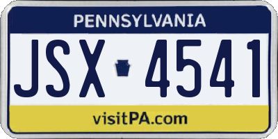 PA license plate JSX4541