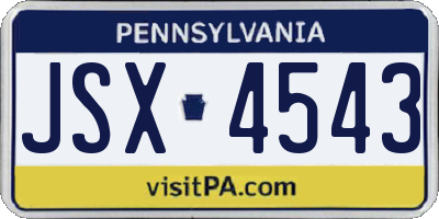 PA license plate JSX4543