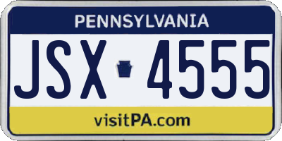 PA license plate JSX4555
